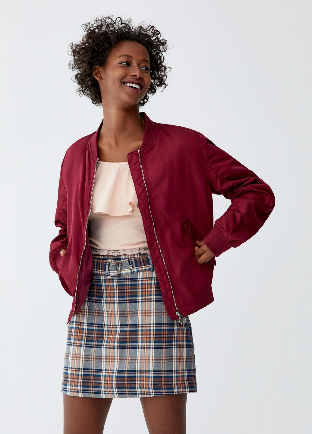Бомбер,бордовий, Pull & Bear (254655528)