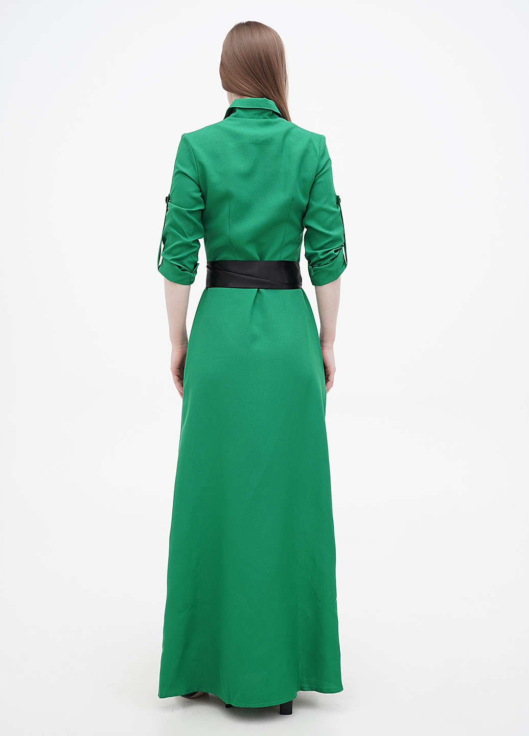 Зеленое кэжуал платье рубашка Maurini однотонное