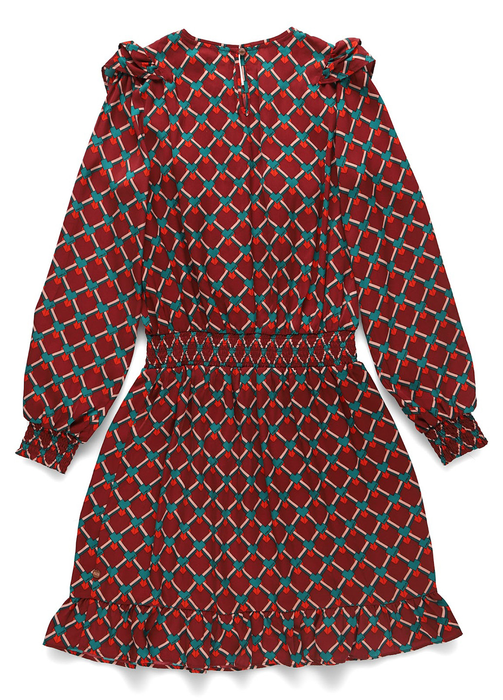 Бордовое кэжуал платье клеш Scotch & Soda с геометрическим узором