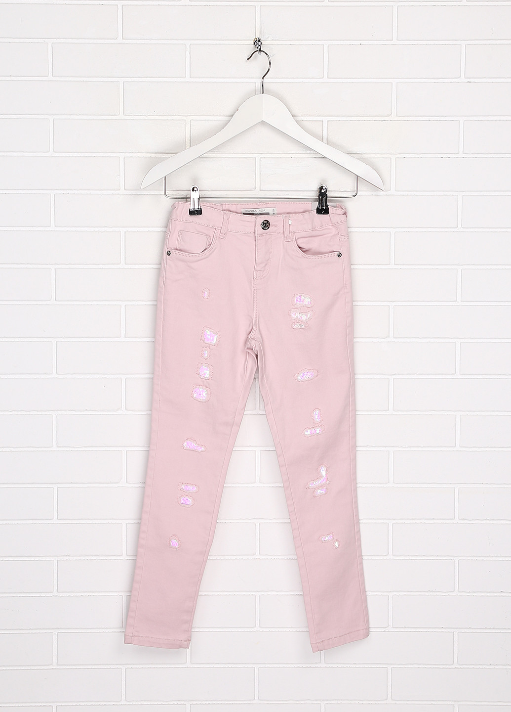 Светло-розовые демисезонные зауженные джинсы Piazza Italia