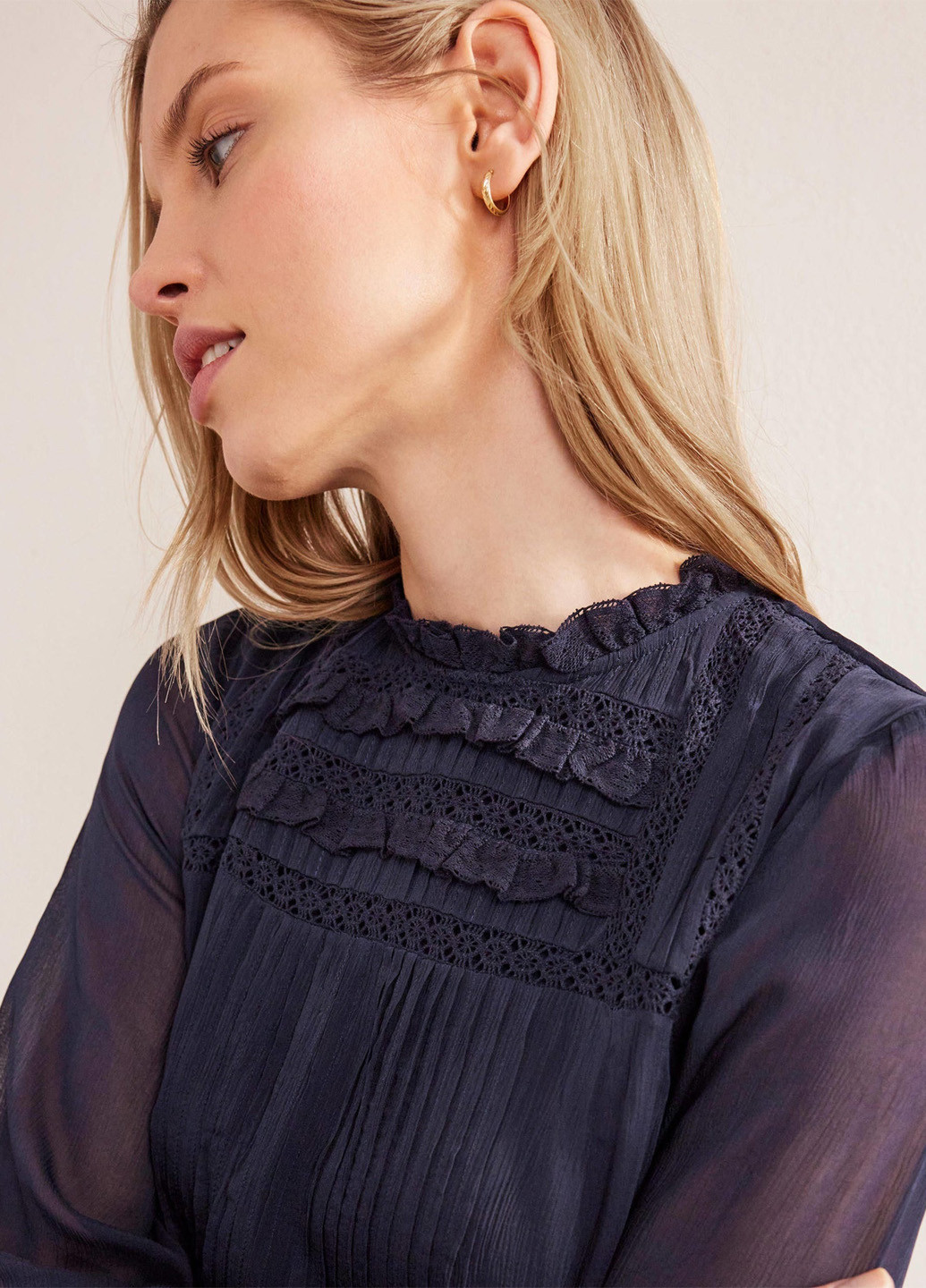 Темно-синее коктейльное, кэжуал платье а-силуэт Boden однотонное