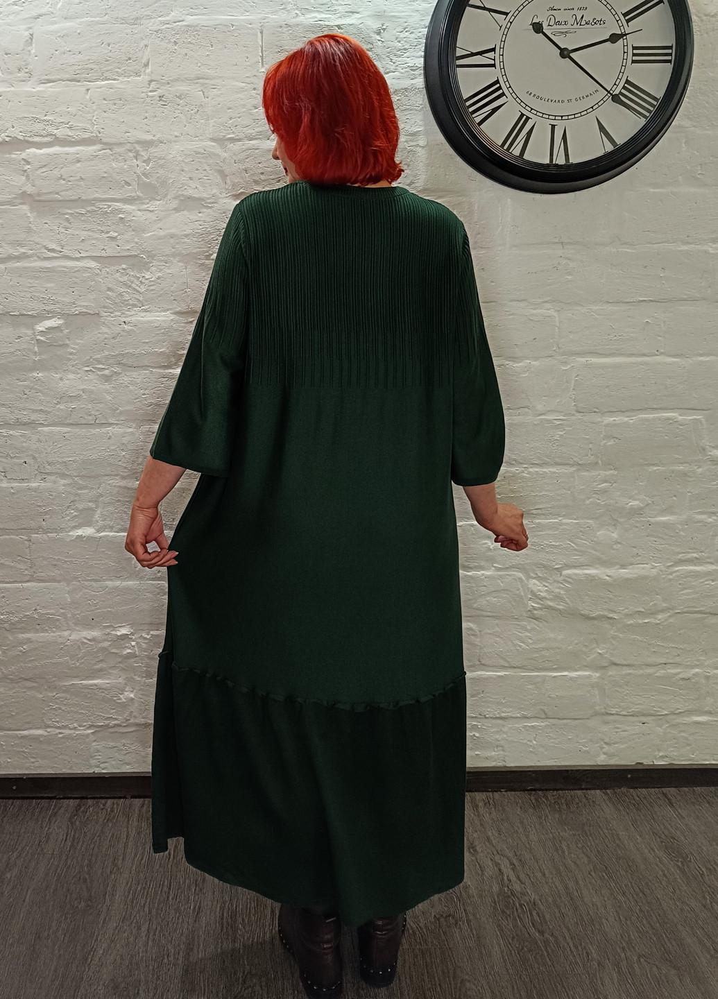 Темно-зелена кежуал сукня а-силует Darkwin однотонна
