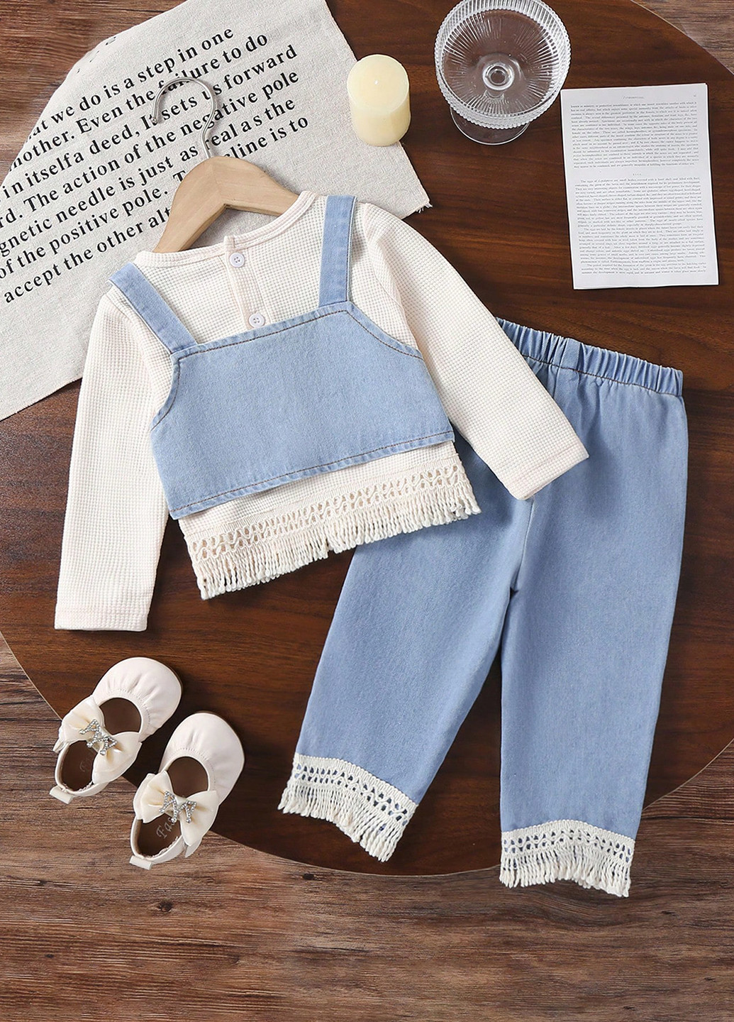 Комбинированный демисезонный костюм (лонгслив, жилет, брюки) брючный, тройка SHEIN