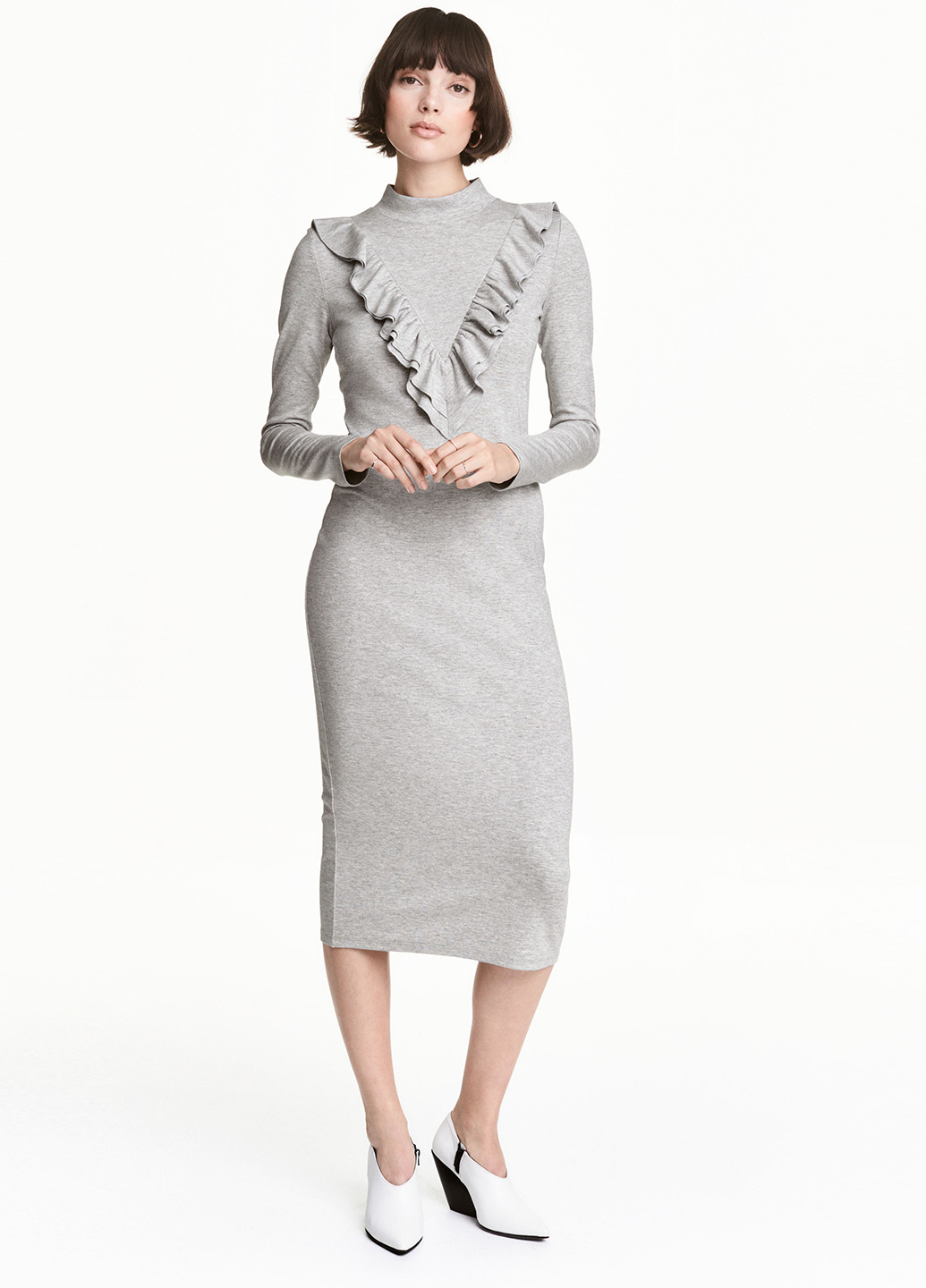 Світло-сіра кежуал сукня футляр H&M меланжева