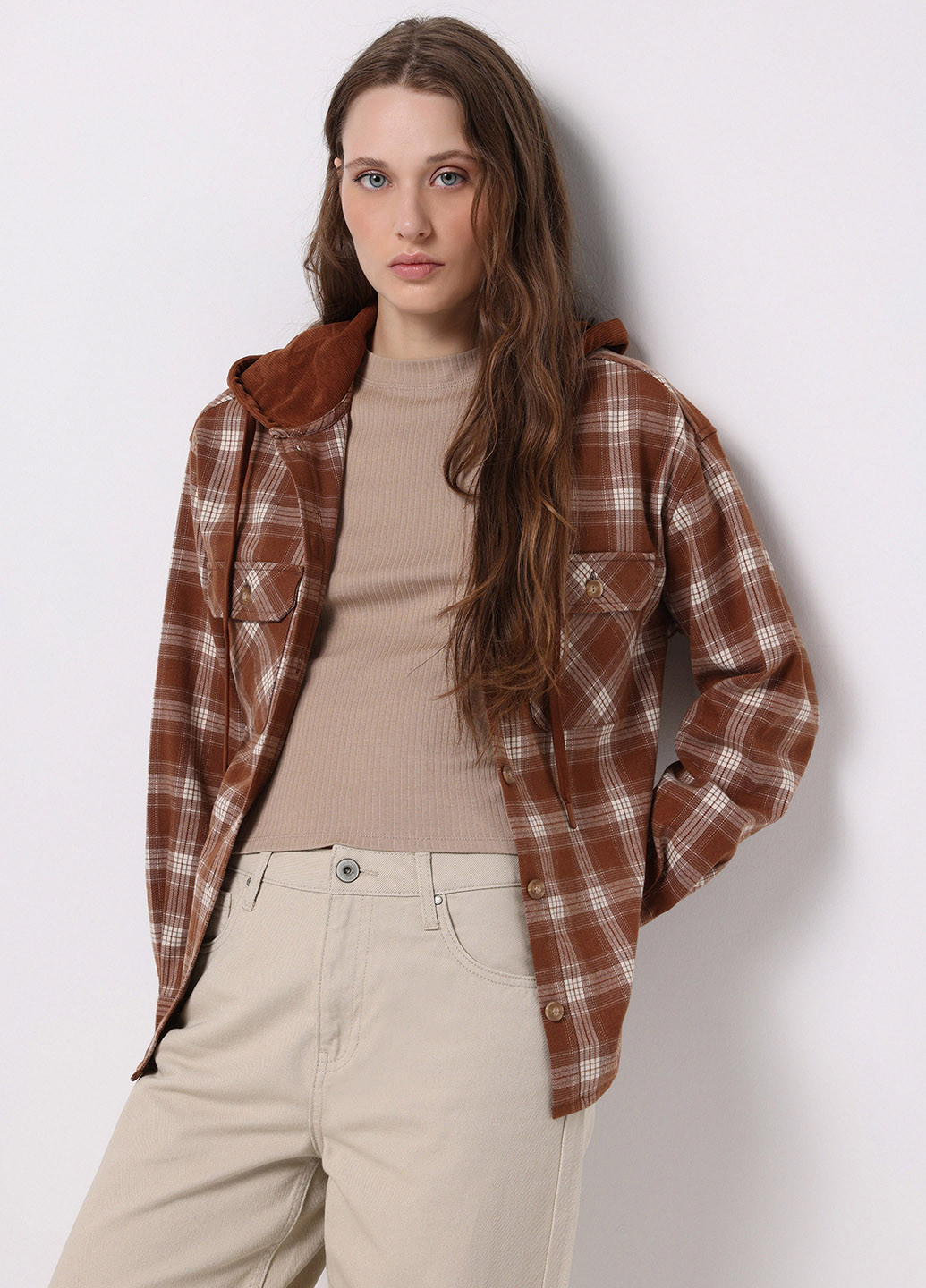 Коричневая кэжуал рубашка в клетку Colin's