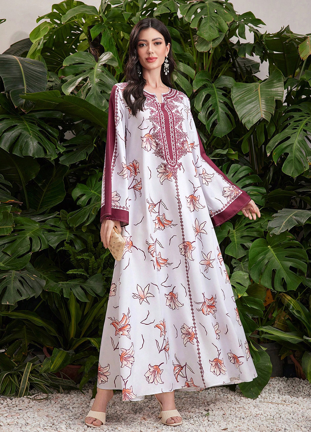 Молочна кежуал, святковий сукня а-силует SHEIN з квітковим принтом