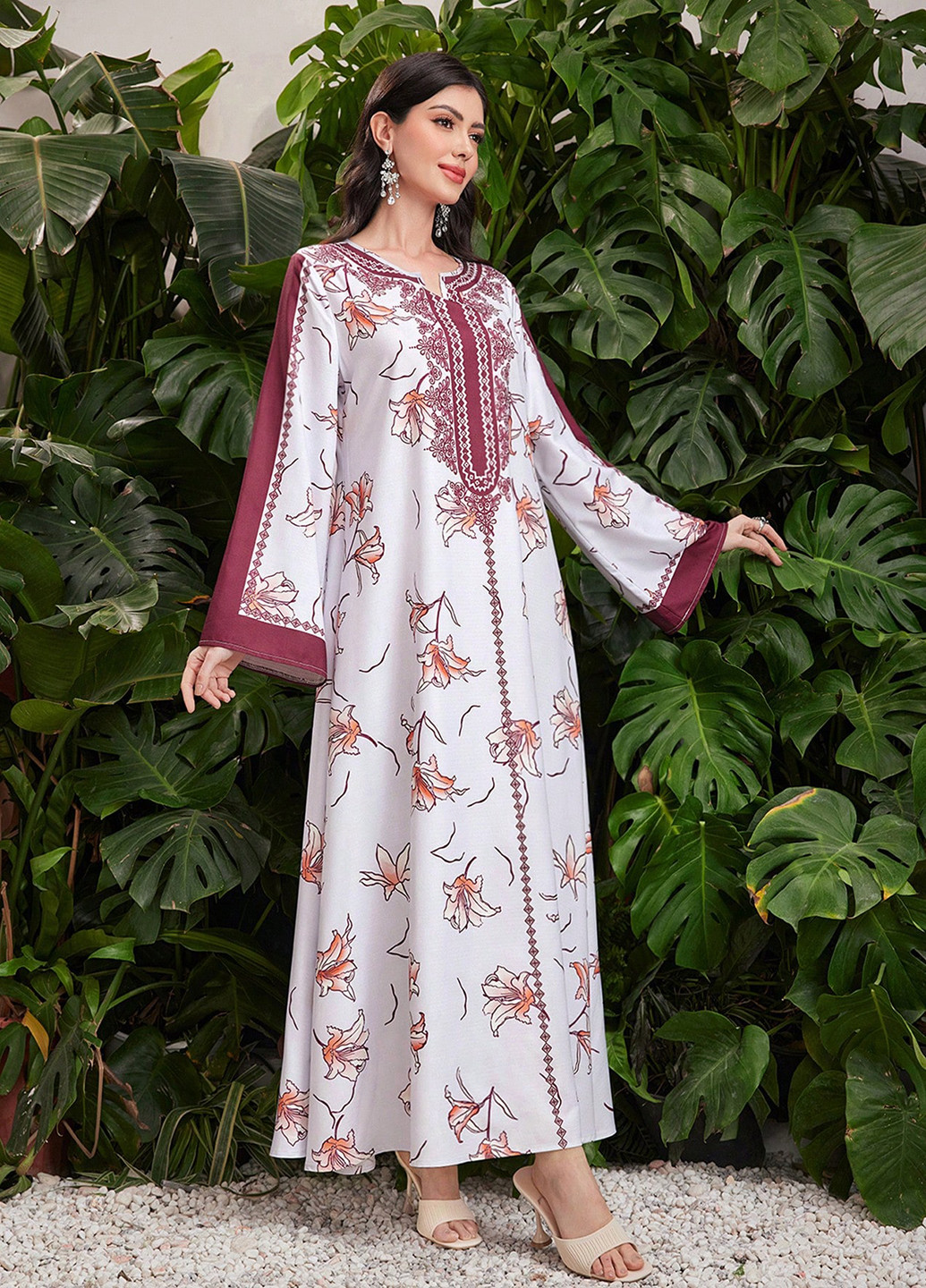 Молочна кежуал, святковий сукня а-силует SHEIN з квітковим принтом