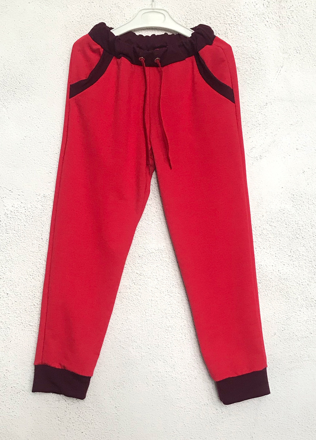 Красные кэжуал демисезонные джоггеры брюки AV Style