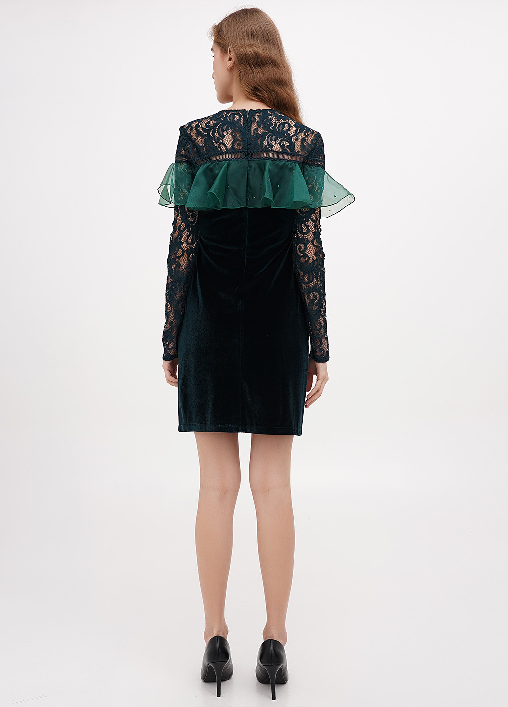 Темно-зелена кежуал сукня Sassofono однотонна