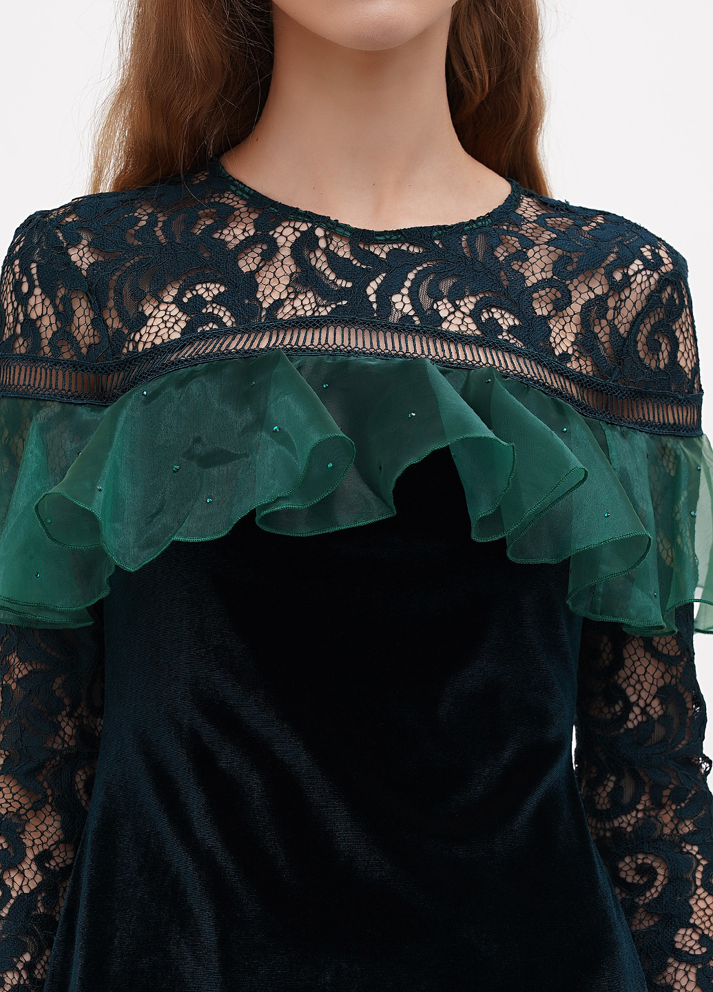 Темно-зелена кежуал сукня Sassofono однотонна