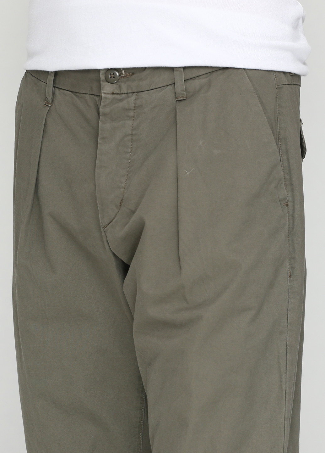 Хаки кэжуал демисезонные прямые брюки H&M