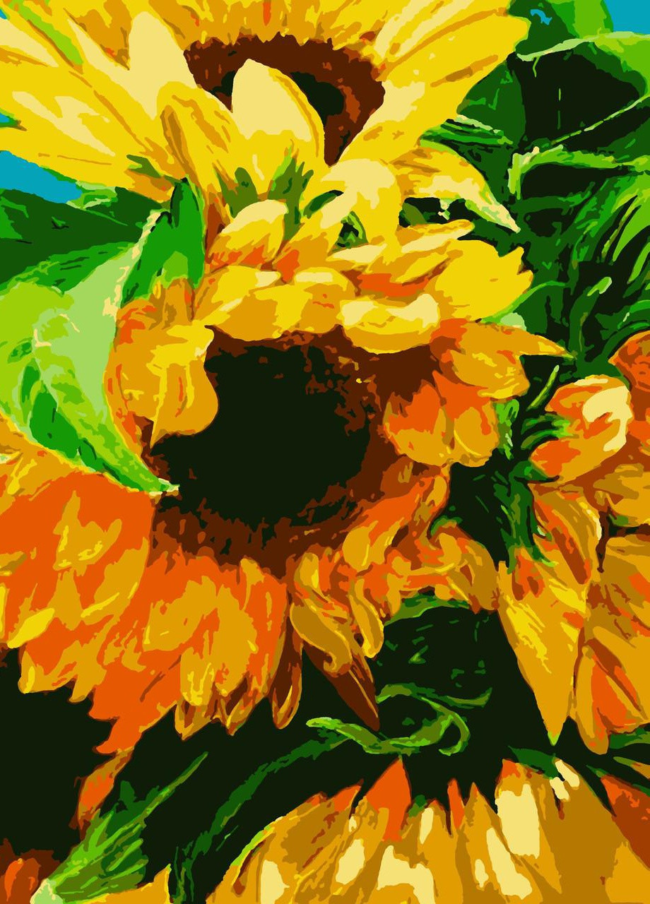 Картин по номерам "Яркие подсолнухи" 40*50см No Brand (254583942)