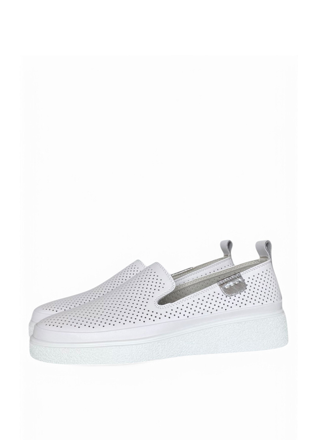Белые слипоны ALLSY с перфорацией однотонные