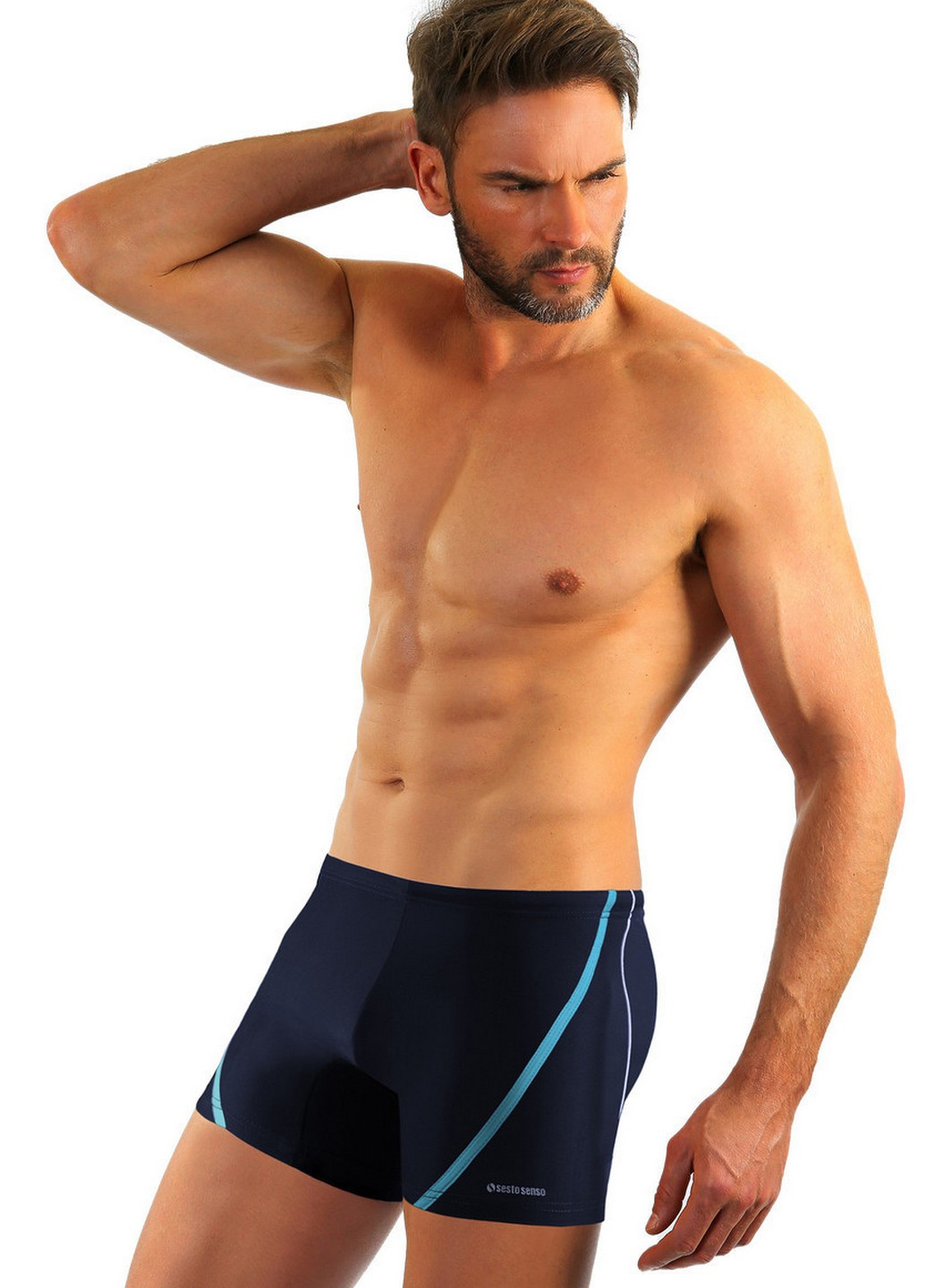 Мужские темно-синие спортивные плавки-боксеры мужские xl Sesto Senso