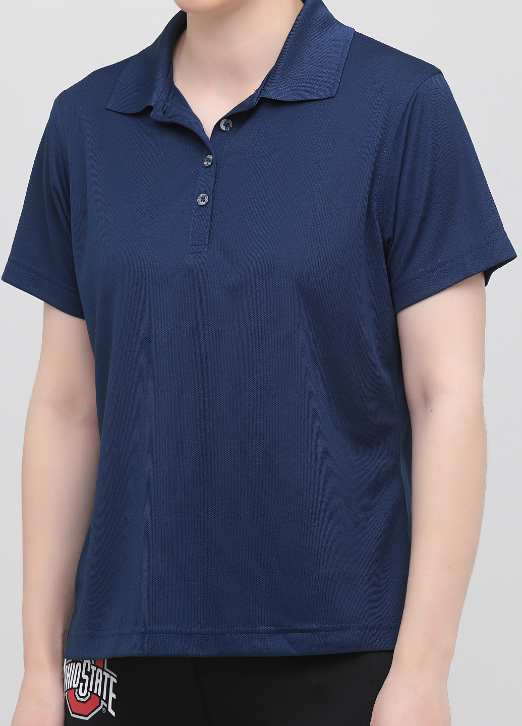 Темно-синяя женская футболка-поло Paragon однотонная