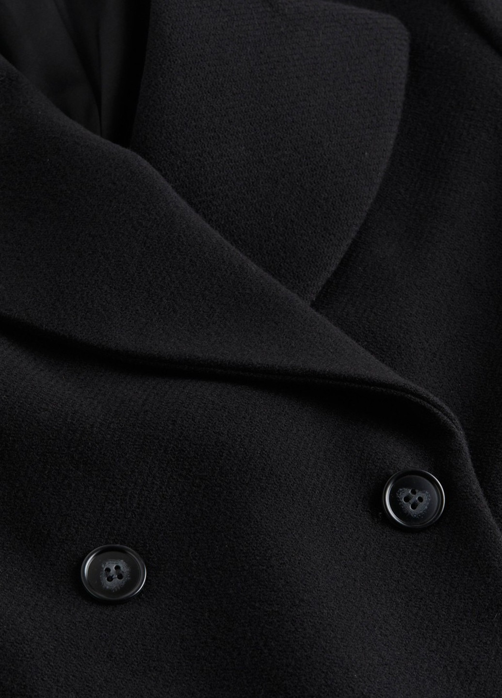 Чорне демісезонне Пальто двобортне H&M