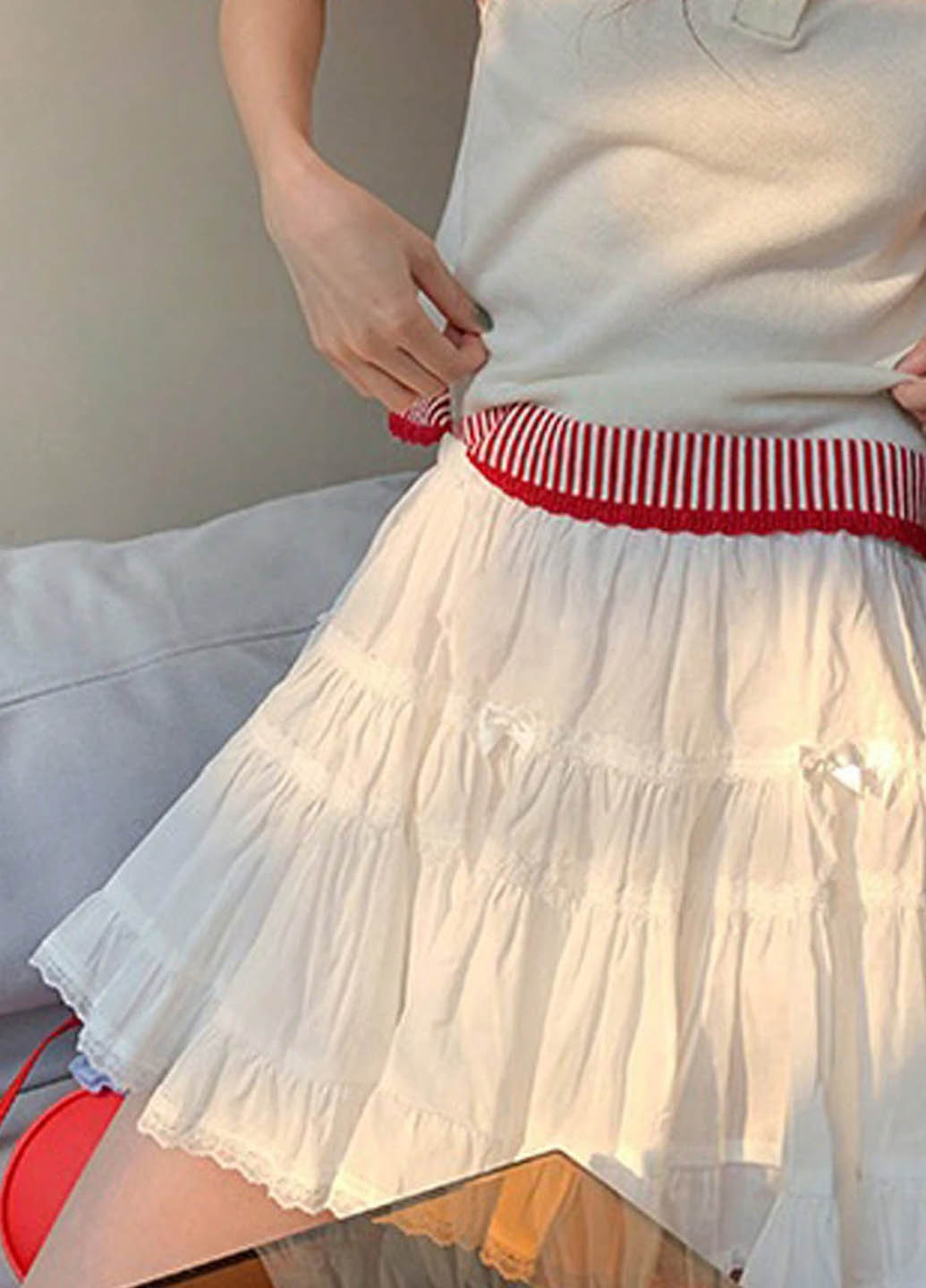 Белая кэжуал однотонная юбка SHEIN клешированная