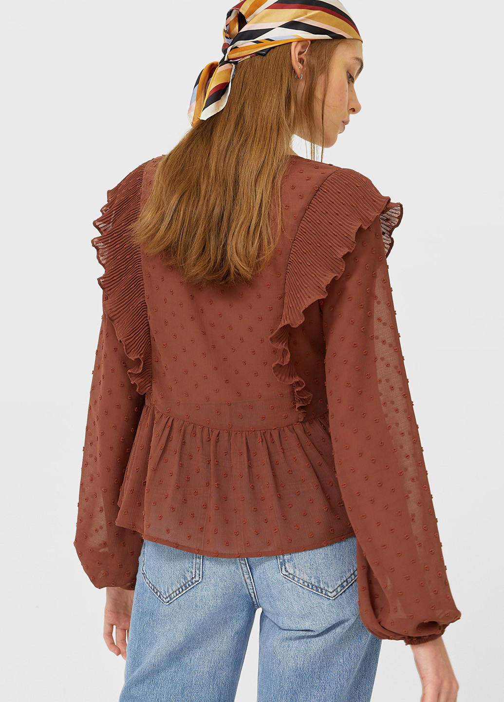 Коричневая блуза Stradivarius