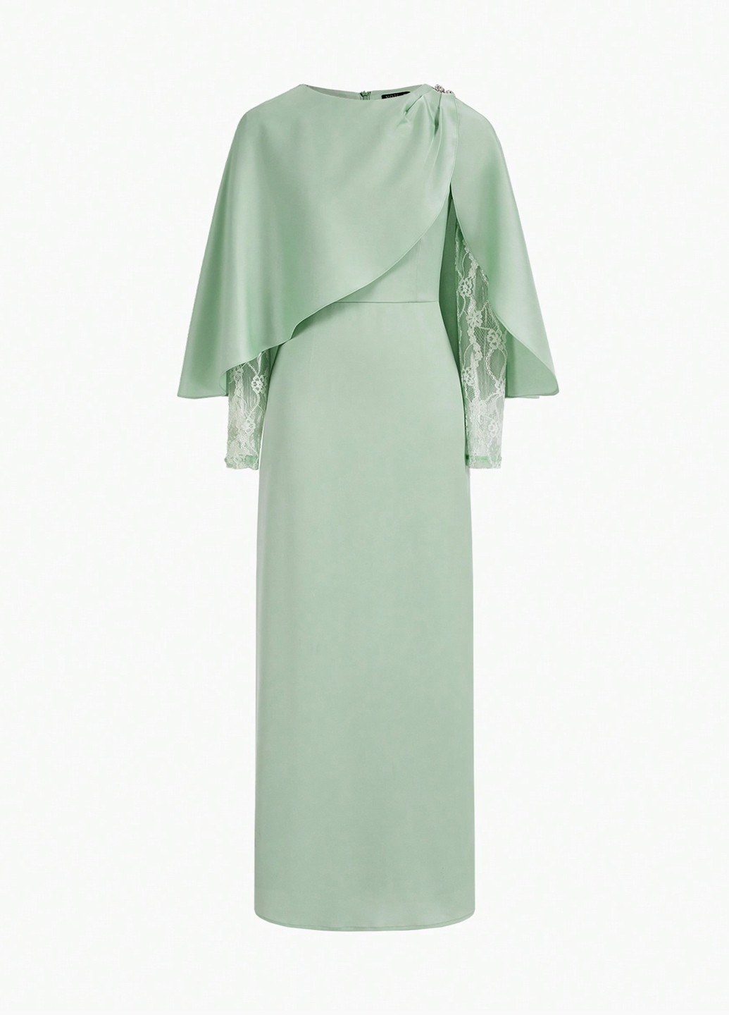 Мятное вечернее платье SHEIN однотонное