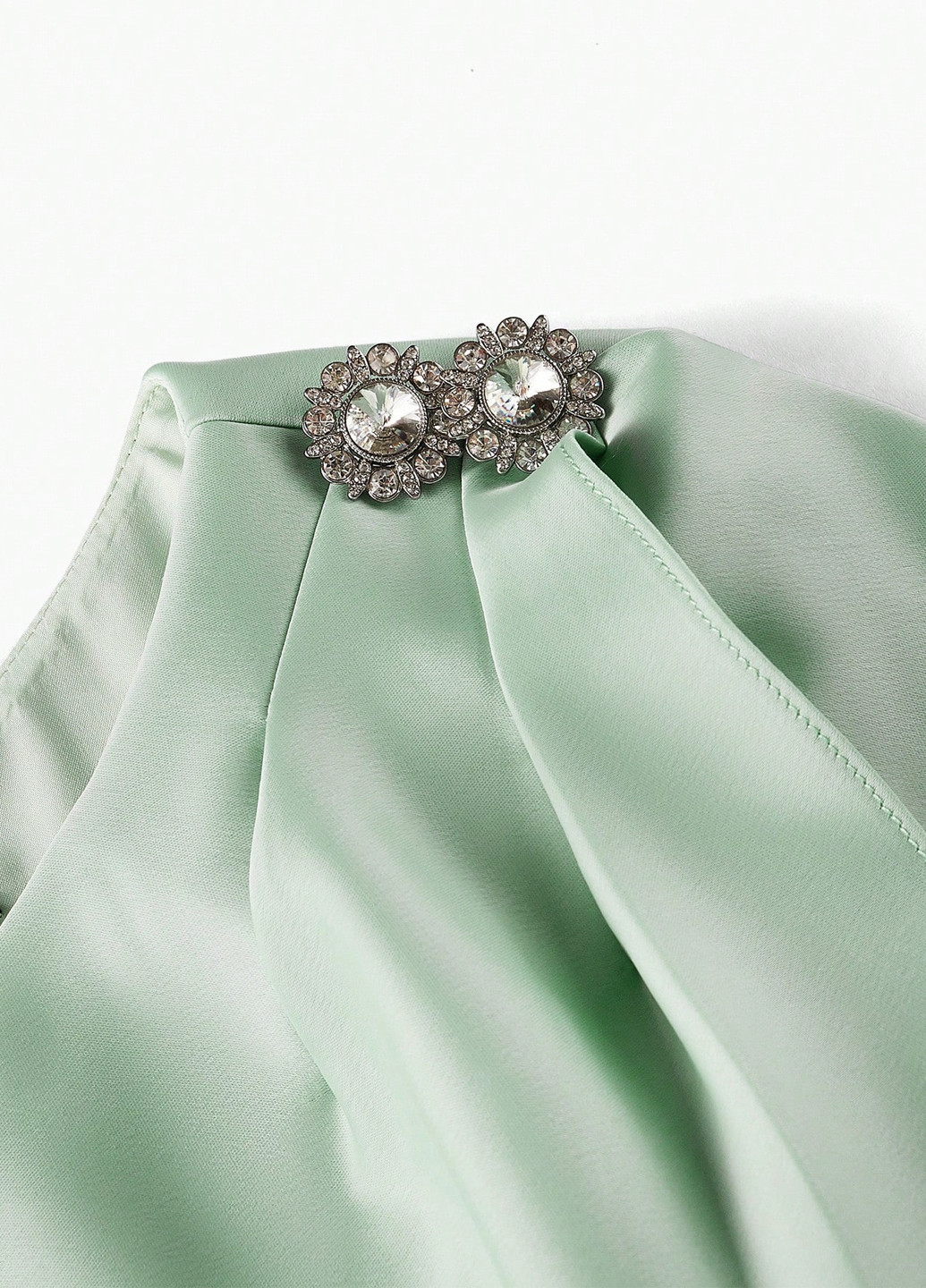 Мятное вечернее платье SHEIN однотонное