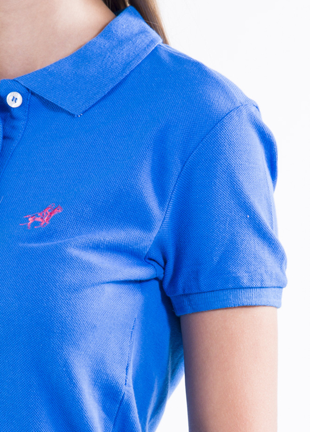 Синяя женская футболка-поло Lagems с логотипом