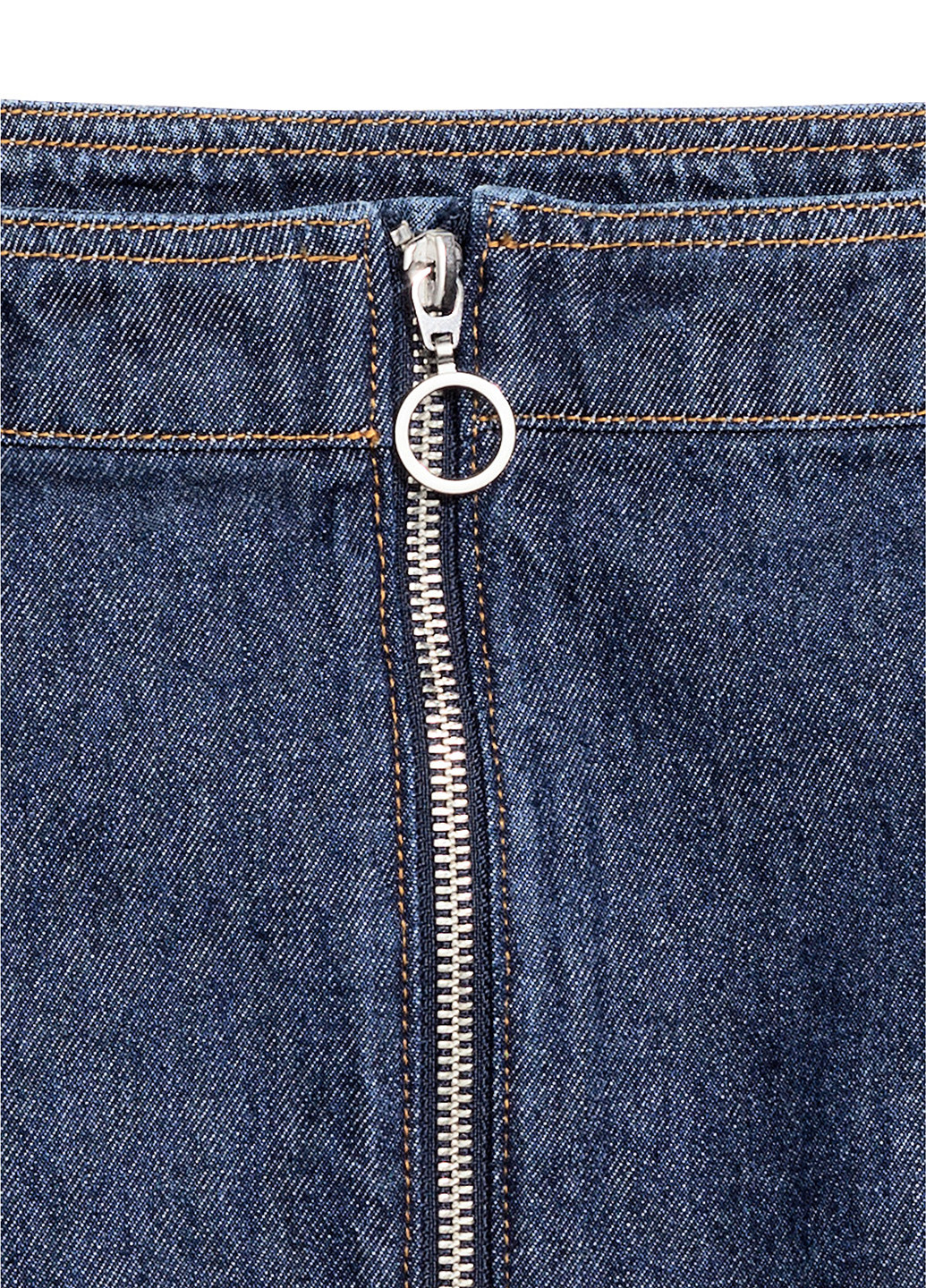 Спідниця H&M однотонна темно-синя джинсова бавовна
