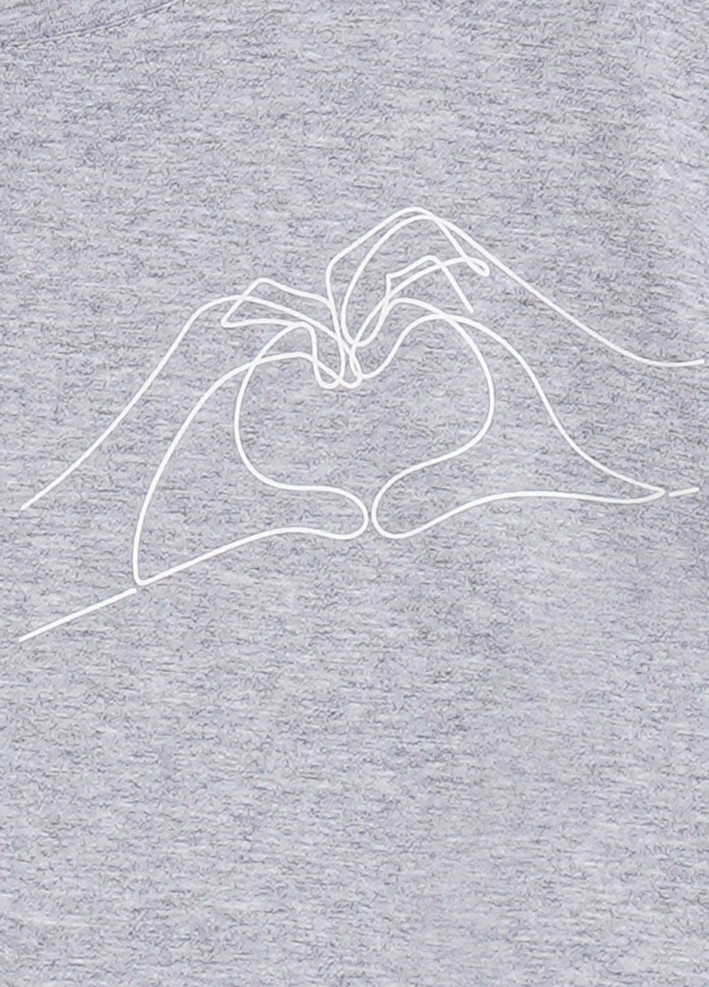 Сіра літня футболка базова з підворотом, руки та серце KASTA design