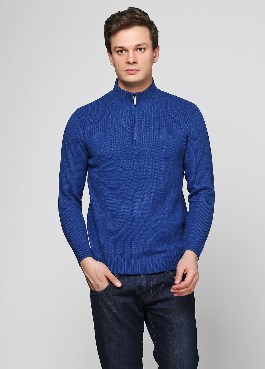 Синий демисезонный свитер хомут Pierre Cardin