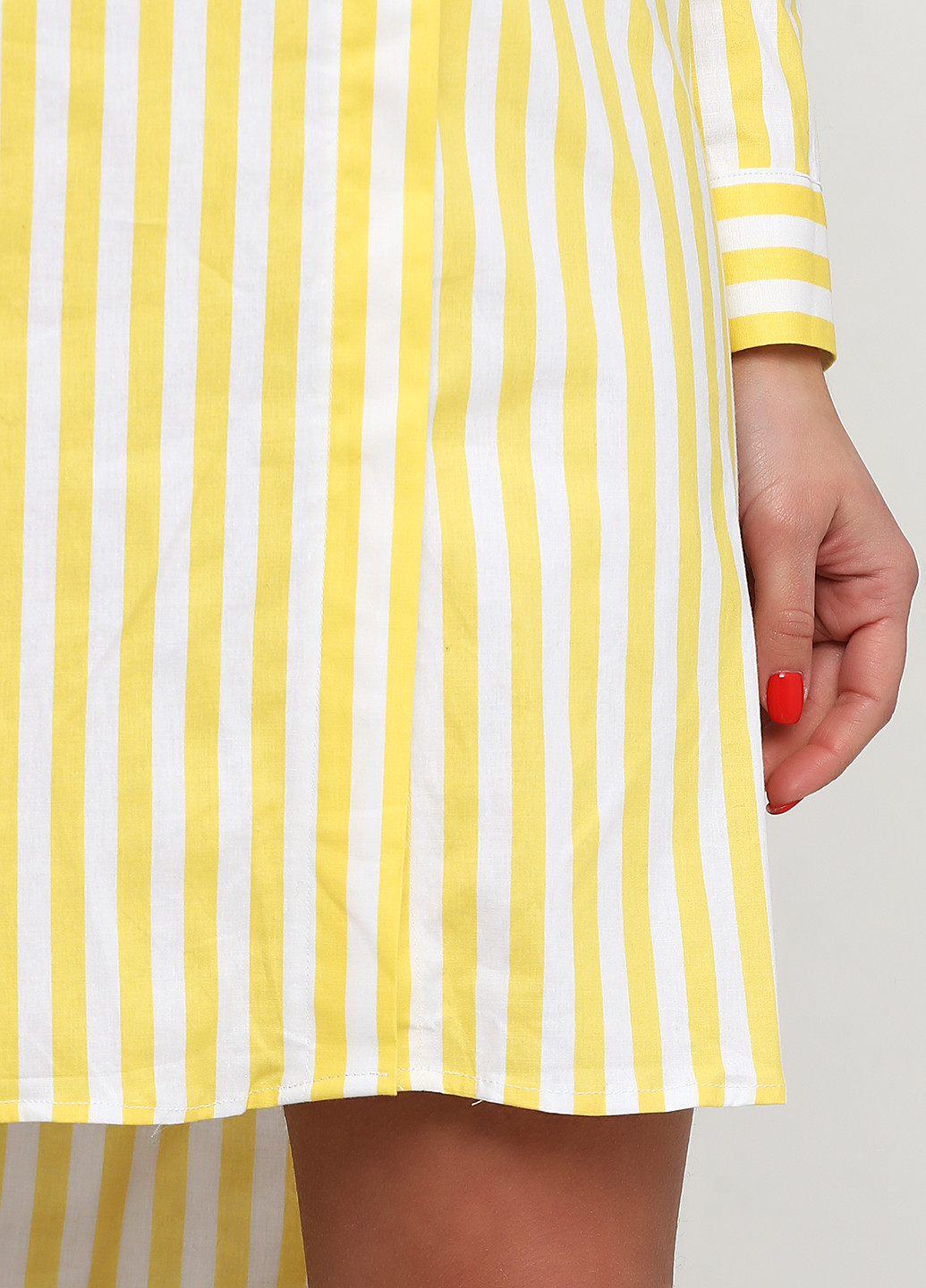 Желтое кэжуал платье рубашка Made in Italy в полоску