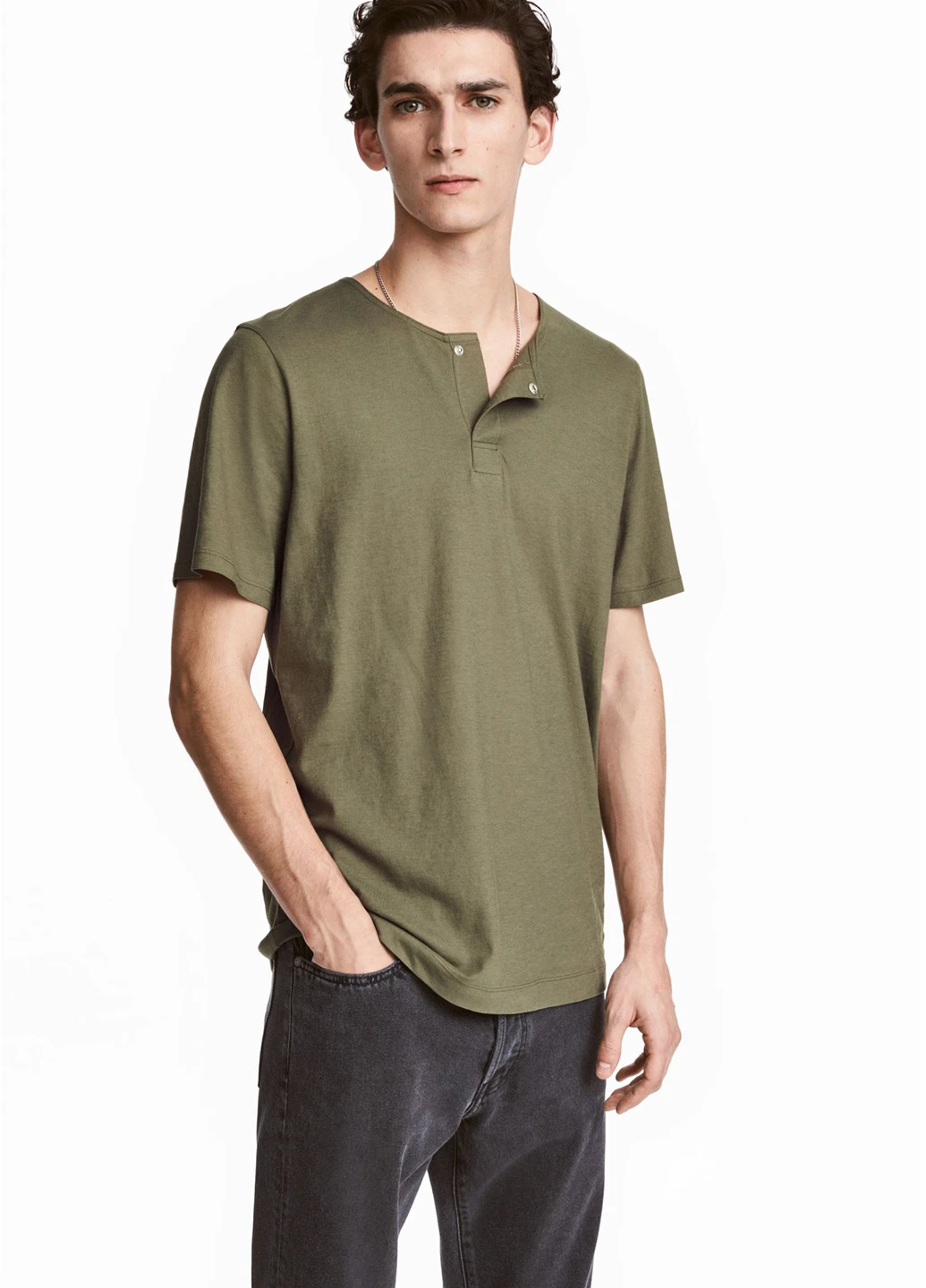 Хаки (оливковая) футболка H&M