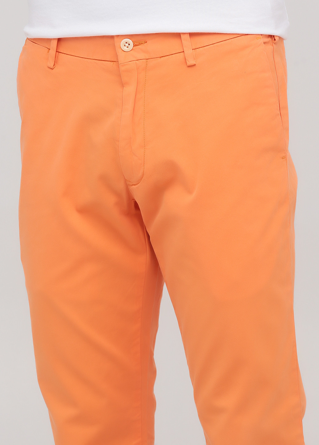 Светло-оранжевые кэжуал демисезонные прямые, чиносы брюки Ralph Lauren