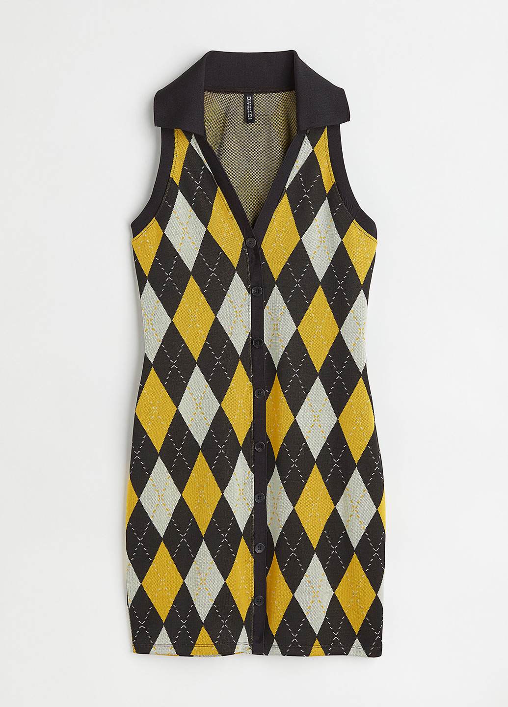 Комбинированное кэжуал платье H&M с геометрическим узором