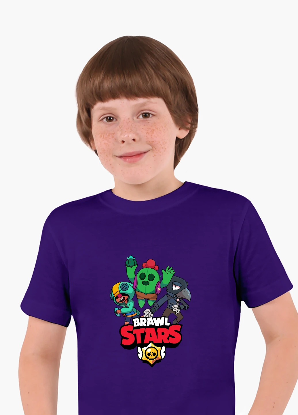 Фиолетовая демисезонная футболка детская бравл старс (brawl stars)(9224-1021) MobiPrint
