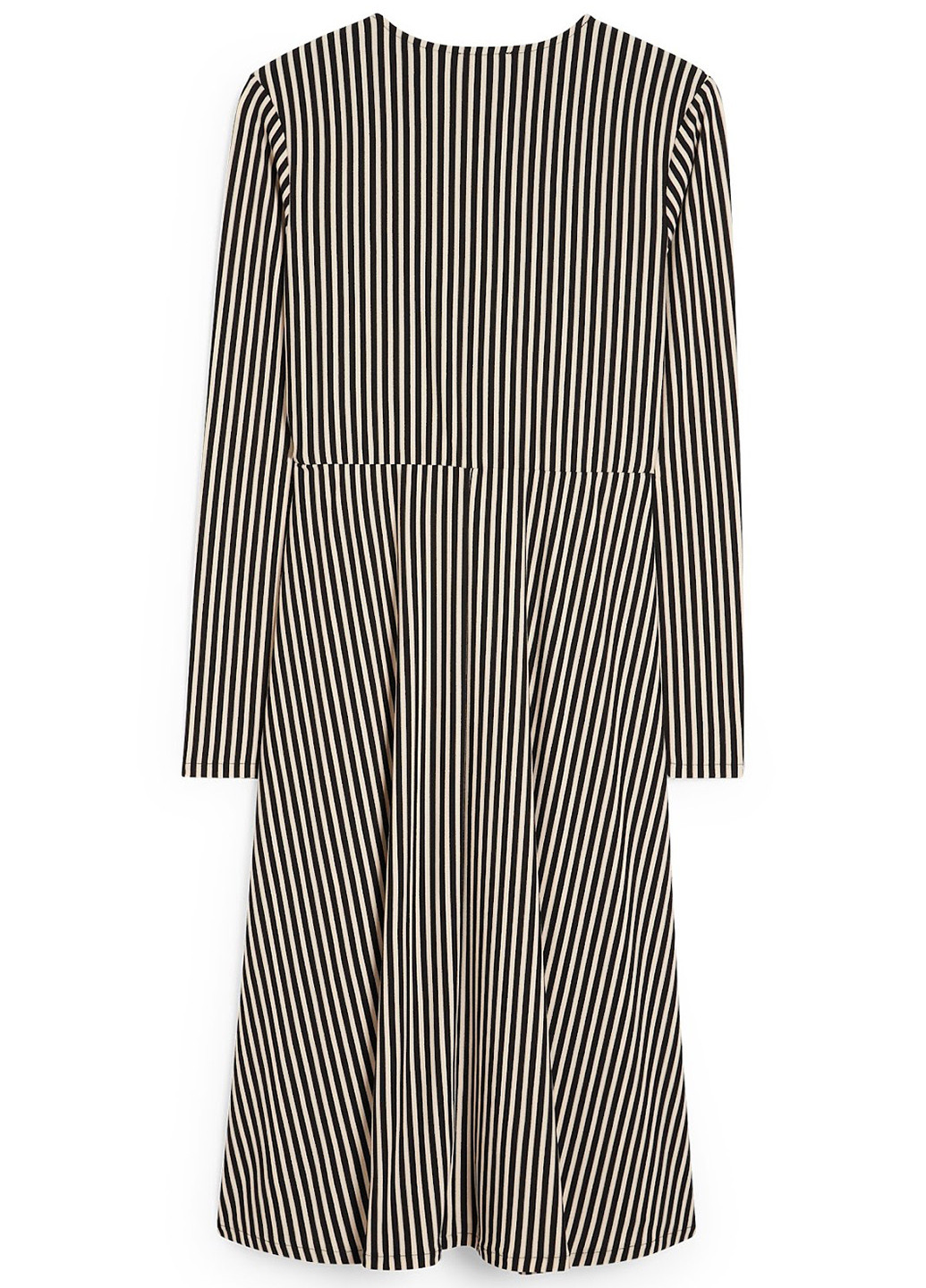 Бежевое кэжуал платье на запах C&A в полоску