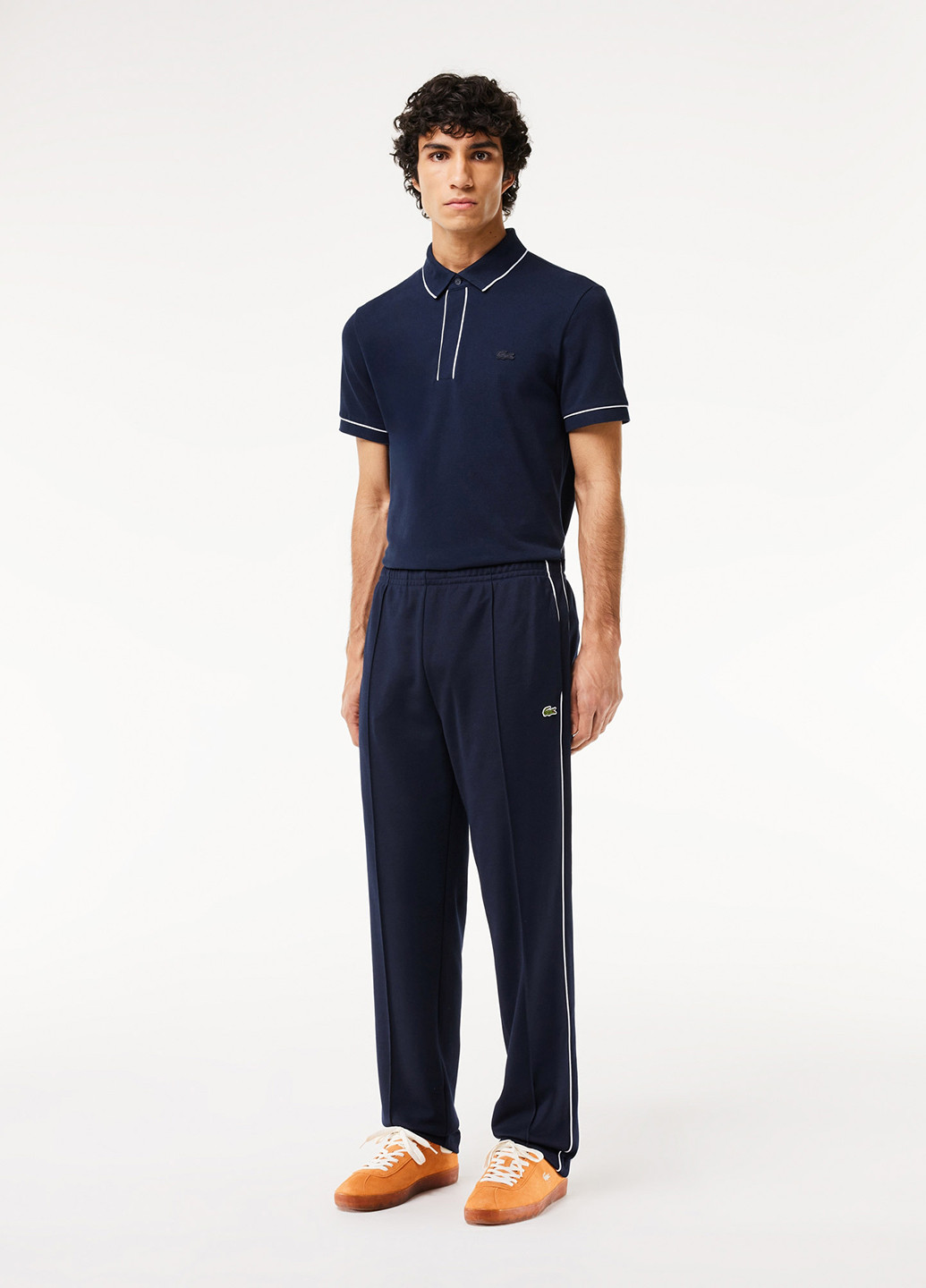 Темно-синие спортивные демисезонные прямые брюки Lacoste