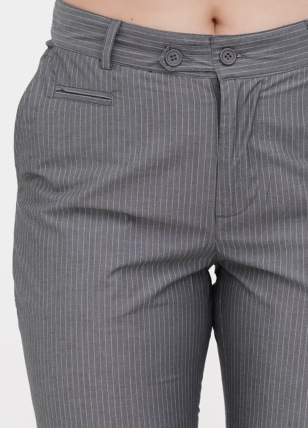 Серые кэжуал демисезонные прямые брюки 525