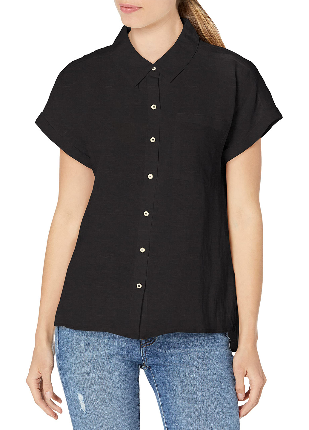 Черная кэжуал рубашка однотонная Calvin Klein