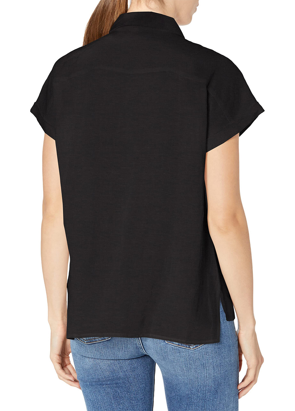 Черная кэжуал рубашка однотонная Calvin Klein