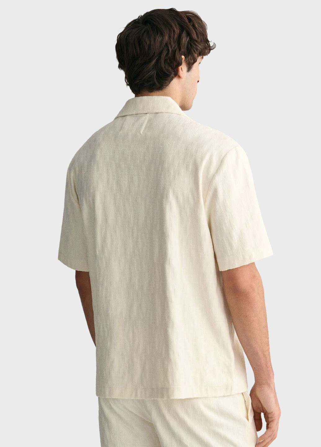 Светло-бежевая кэжуал рубашка однотонная Gant