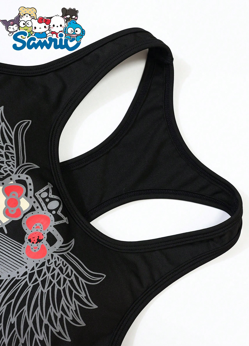 Черный демисезонный комплект (топ, шорты) SHEIN