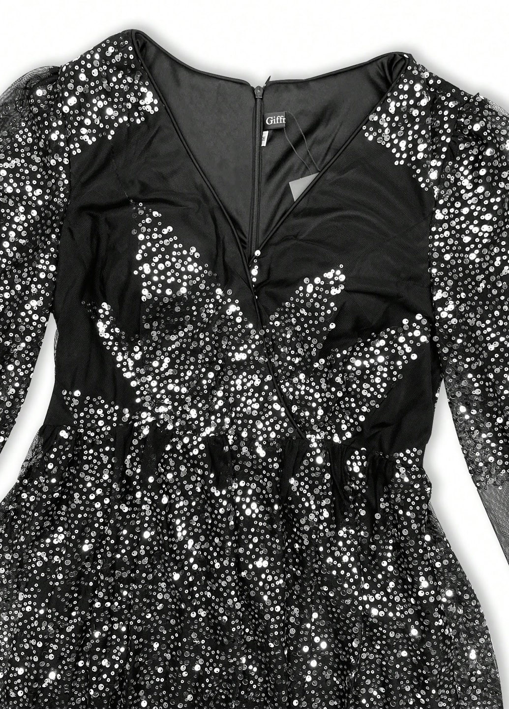 Черное праздничный, вечернее платье клеш SHEIN однотонное