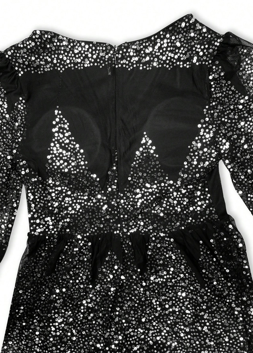 Черное праздничный, вечернее платье клеш SHEIN однотонное