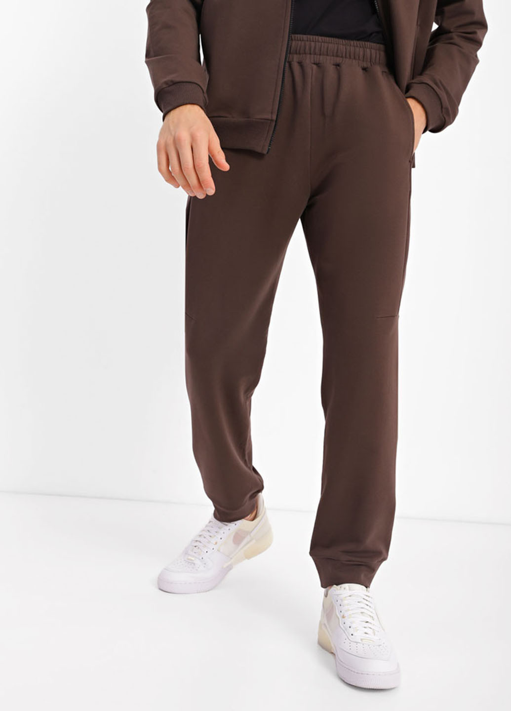 Темно-коричневые спортивные демисезонные джоггеры брюки Promin