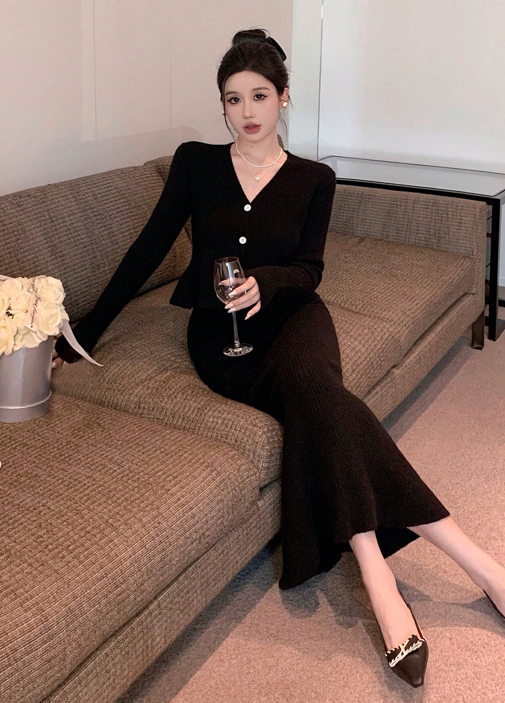 Костюм (кардиган, спідниця) SHEIN (340699622)