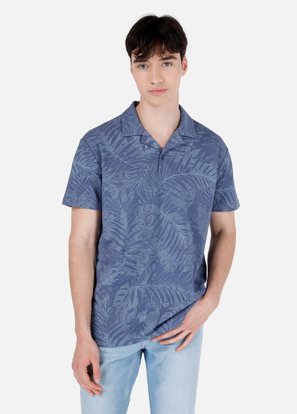 Индиго футболка-поло для мужчин Colin's с рисунком