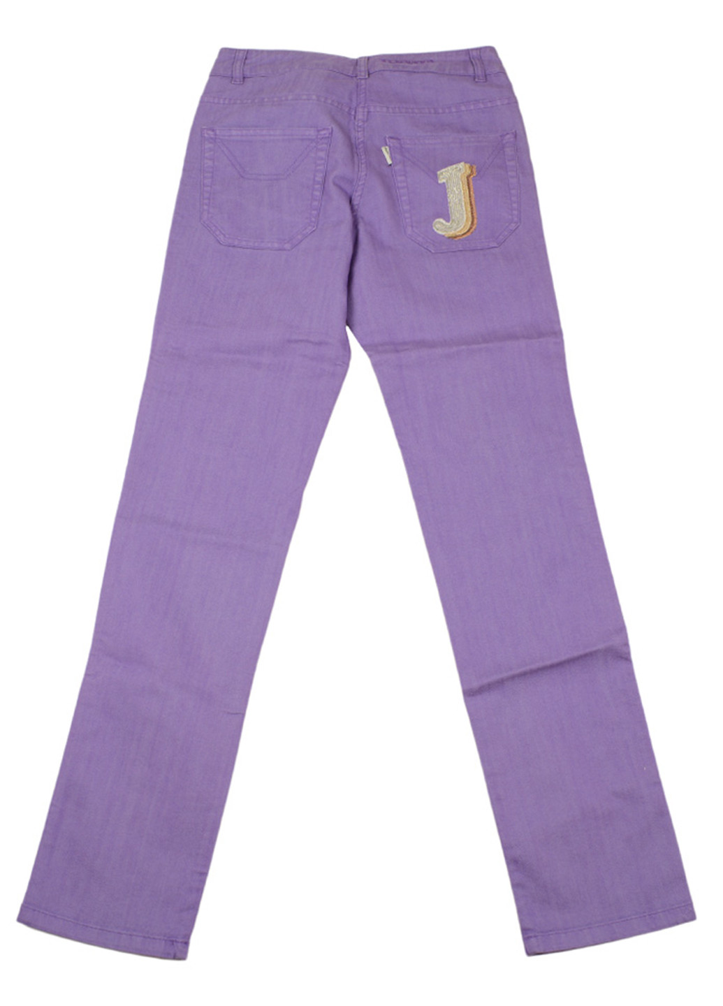 Сиреневые джинсовые демисезонные прямые брюки Jeckerson