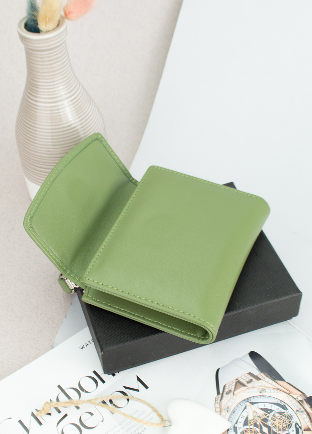 Кошелек женский кожаный маленький LC14741-HT59 Зеленый De Esse (253516321)