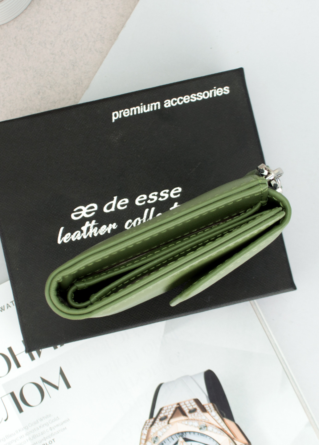 Кошелек женский кожаный маленький LC14741-HT59 Зеленый De Esse (253516321)