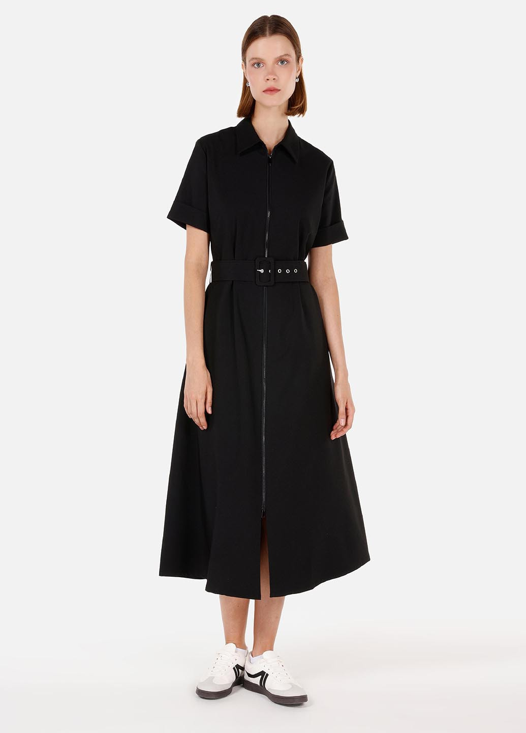 Чорна кежуал сукня кльош Colin's однотонна