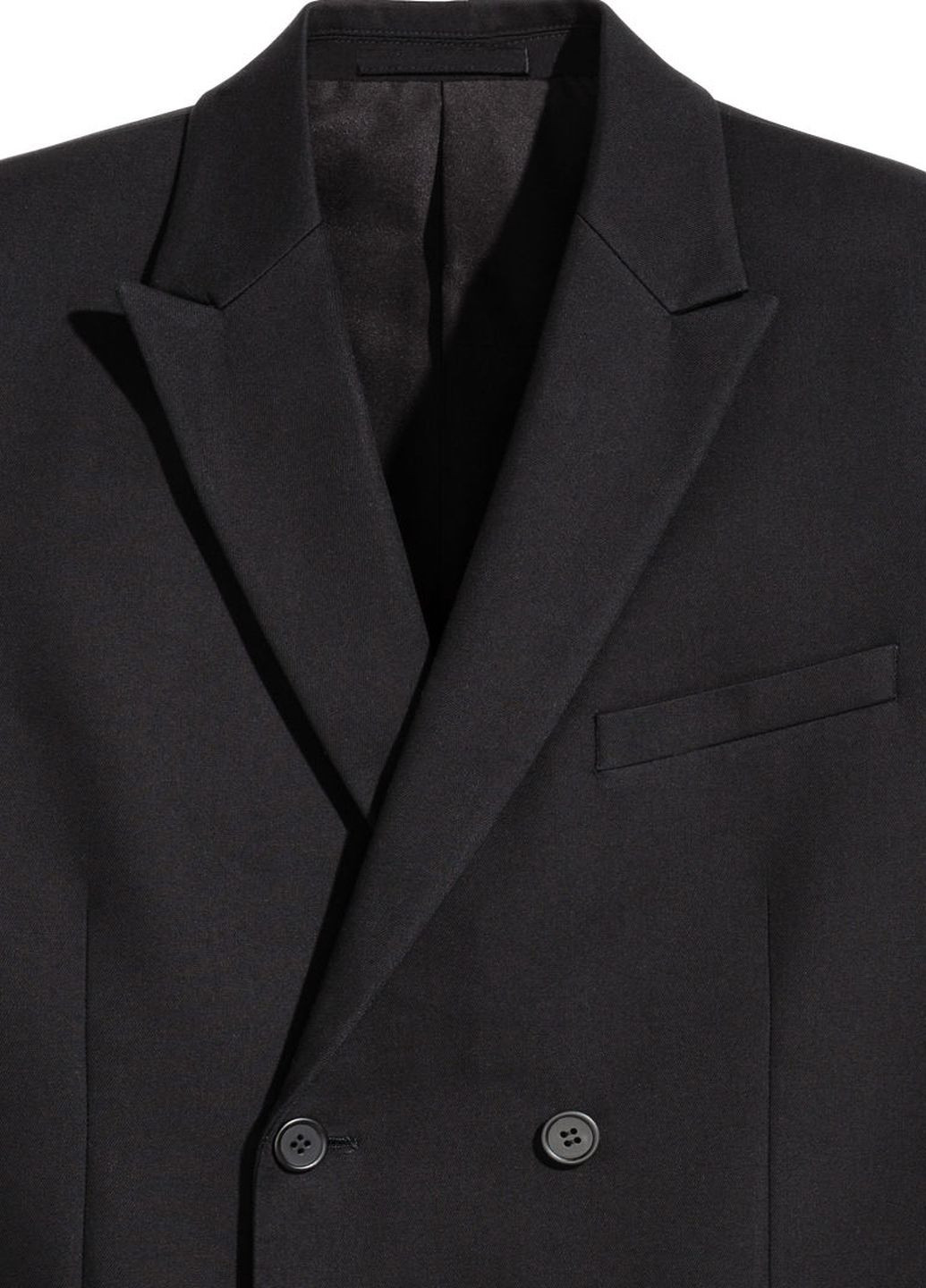 Піджак H&M однотонний чорний кежуал бавовна